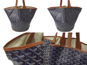 GOYARD ゴヤール ベラーラMM リバーシブル トートバッグ ネイビー ブラウン ナチュラル 良品 中古 61752