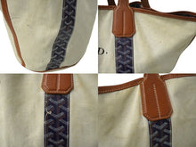 画像をギャラリービューアに読み込む, GOYARD ゴヤール ベラーラMM リバーシブル トートバッグ ネイビー ブラウン ナチュラル 良品 中古 61752