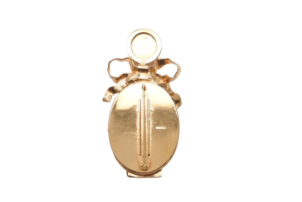 CHANEL シャネル ココマーク ミラー リボン ヴィンテージ ブローチ ゴールド アクセサリー レディース 小物 美品 中古 61779