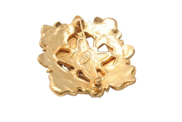 CHANEL Colored Stone Gold Brooch 94A Green Red Gold Hardware Accessory Good Condition Used 61781