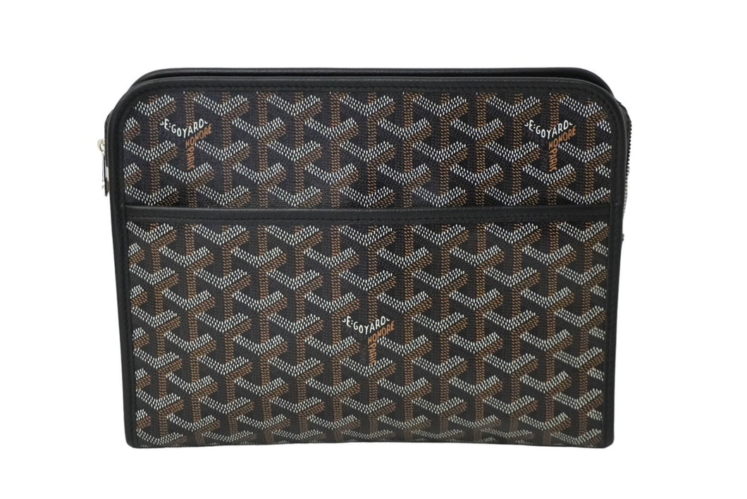 新品同様 GOYARD ゴヤール ジュバンス MM ポーチ クラッチバッグ ブラック PVC レザー JOUVENGMLTY01CL01P 中古 61789