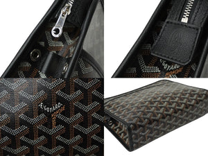 新品同様 GOYARD ゴヤール ジュバンス MM ポーチ クラッチバッグ ブラック PVC レザー JOUVENGMLTY01CL01P 中古 61789