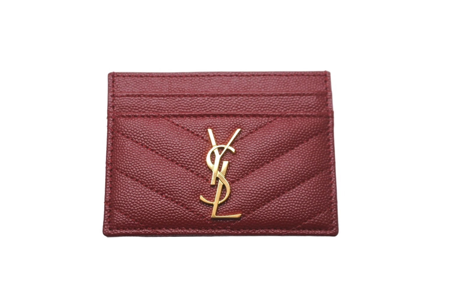 YVES SAINT LAURENT イヴサンローラン モノグラム カードケース グレインドプードル エンボスレザー GNC423291 美品 中古  61805 – Casanova Vintage