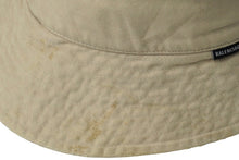 画像をギャラリービューアに読み込む, BALENCIAGA バレンシアガ ロゴ デニム バケットハット サイズM-60cm ベージュ コットン 719120 良品 中古 61807