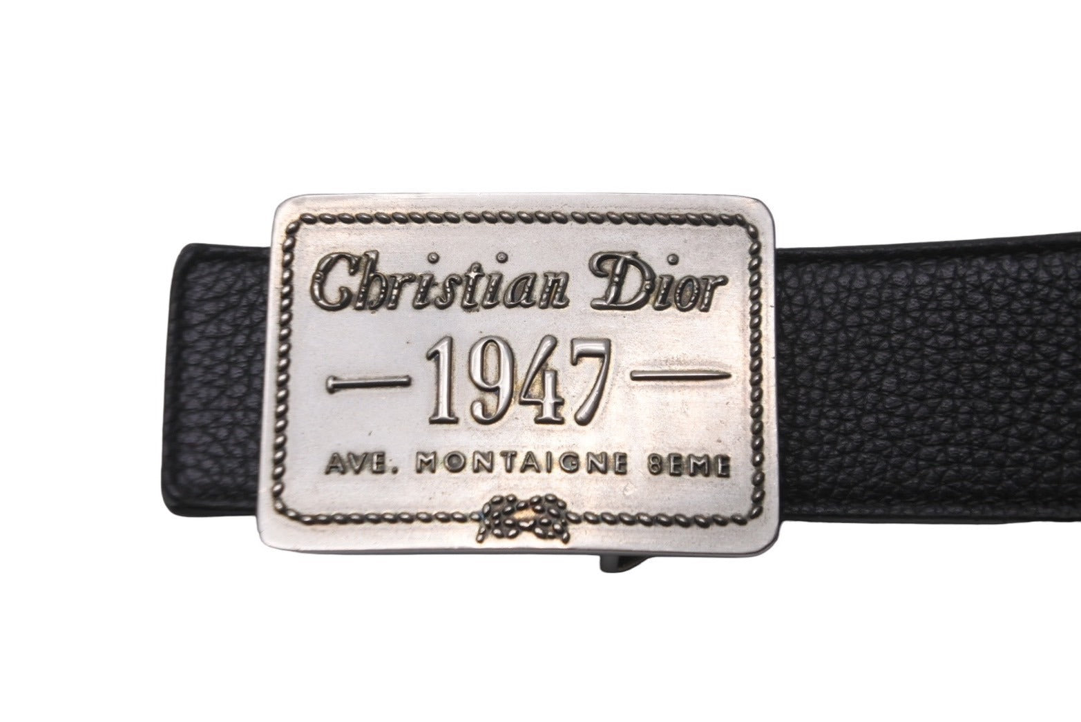 Christian Dior クリスチャンディオール リバーシブル ロゴ レザー ベルト 1947 小物 ブラック ネイビー 美品 中古 61809  – Casanova Vintage