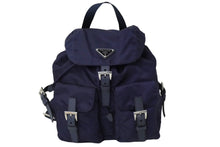 Load image into Gallery viewer, 極美品 PRADA プラダ リュック デイパック バックパック Wポケット トライアングルロゴ ナイロン ネイビー 1BZ677 中古 61830