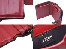 Load image into Gallery viewer, FENDI フェンディ エフ イズ フェンディ 二つ折り財布 8M0386AAFMF13VK ブラウン レッド ゴールド金具 良品 中古 61835