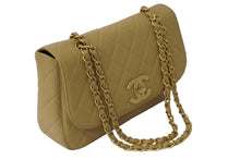 Load image into Gallery viewer, CHANEL シャネル シングルフラップ ショルダーバッグ 6番台 キャビアスキン ベージュ ゴールド金具 美品 中古 61837