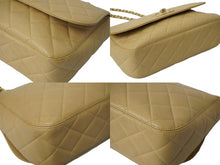 Load image into Gallery viewer, CHANEL シャネル シングルフラップ ショルダーバッグ 6番台 キャビアスキン ベージュ ゴールド金具 美品 中古 61837