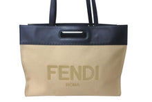 画像をギャラリービューアに読み込む, FENDI フェンディ トートバッグ 2WAY バイカラー キャンバス レザー ベージュ ブラック 7VA480 ABVV 美品 中古 61841