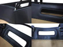 Load image into Gallery viewer, FENDI フェンディ トートバッグ 2WAY バイカラー キャンバス レザー ベージュ ブラック 7VA480 ABVV 美品 中古 61841