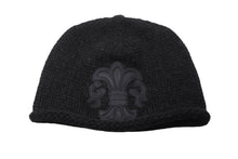画像をギャラリービューアに読み込む, 極美品 CHROME HEARTS クロムハーツ ビーニー ニットキャップ カシミヤ フレアボタン フレアパッチ ブラック 中古 61847