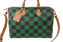 画像をギャラリービューアに読み込む, 未使用 LOUIS VUITTON ルイヴィトン 新作 スピーディバンドリエール 40 ヴェール グリーン ブラウン ダミエポップ レザー N40579 中古 61933