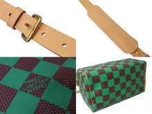 画像をギャラリービューアに読み込む, 未使用 LOUIS VUITTON ルイヴィトン 新作 スピーディバンドリエール 40 ヴェール グリーン ブラウン ダミエポップ レザー N40579 中古 61933