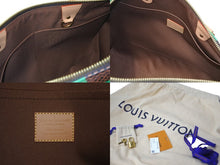 画像をギャラリービューアに読み込む, 未使用 LOUIS VUITTON ルイヴィトン 新作 スピーディバンドリエール 40 ヴェール グリーン ブラウン ダミエポップ レザー N40579 中古 61933