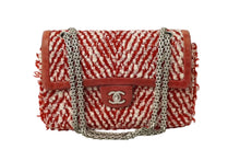 Load image into Gallery viewer, CHANEL シャネル ショルダーバッグ ツイード チェーン ショルダーバッグ 6番台 レッド ホワイト ココマーク ロゴ 良品 中古 61934
