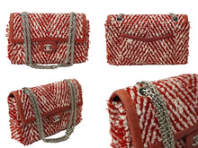 Load image into Gallery viewer, CHANEL シャネル ショルダーバッグ ツイード チェーン ショルダーバッグ 6番台 レッド ホワイト ココマーク ロゴ 良品 中古 61934