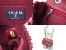 Load image into Gallery viewer, CHANEL シャネル ショルダーバッグ ツイード チェーン ショルダーバッグ 6番台 レッド ホワイト ココマーク ロゴ 良品 中古 61934