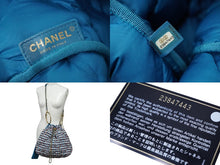画像をギャラリービューアに読み込む, CHANEL シャネル 巾着型 2WAY ショルダーバッグ ココマーク 23番台 ブルー系 ツイード レザー ゴールド金具 美品 中古 61947
