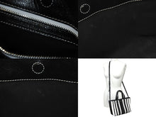 Load image into Gallery viewer, BALENCIAGA バレンシアガ BARBES SMALL EAST-WEST SHOPPER BAG ハンドバッグ ブラック ホワイト ラムスキン 671404 美品 中古 61952