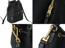 Load image into Gallery viewer, 極美品 PRADA プラダ ハンドバッグ 2WAY ショルダーバッグ ジャガードロゴ ブラック キャンバス 巾着 1BH097 中古 61960