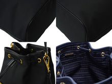 Load image into Gallery viewer, 極美品 PRADA プラダ ハンドバッグ 2WAY ショルダーバッグ ジャガードロゴ ブラック キャンバス 巾着 1BH097 中古 61960