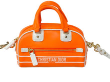 画像をギャラリービューアに読み込む, 極美品 Christian Dior クリスチャンディオール 2WAYミニハンドバッグ オレンジ ホワイト レザー ラバー 中古 61963