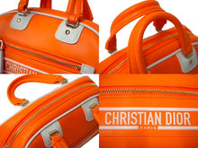 画像をギャラリービューアに読み込む, 極美品 Christian Dior クリスチャンディオール 2WAYミニハンドバッグ オレンジ ホワイト レザー ラバー 中古 61963