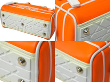 画像をギャラリービューアに読み込む, 極美品 Christian Dior クリスチャンディオール 2WAYミニハンドバッグ オレンジ ホワイト レザー ラバー 中古 61963