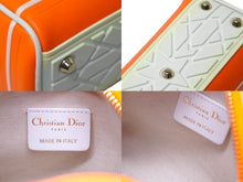 画像をギャラリービューアに読み込む, 極美品 Christian Dior クリスチャンディオール 2WAYミニハンドバッグ オレンジ ホワイト レザー ラバー 中古 61963
