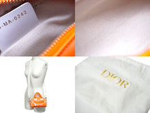 画像をギャラリービューアに読み込む, 極美品 Christian Dior クリスチャンディオール 2WAYミニハンドバッグ オレンジ ホワイト レザー ラバー 中古 61963