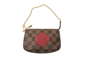 LOUIS VUITTON ルイヴィトン アクセサリーポーチ ミニポシェットアクセソワール T&B ダミエ エベヌ N58011 美品 中古 61971