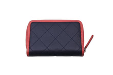 画像をギャラリービューアに読み込む, 極美品 CHANEL シャネル ココマーク コインケース カードケース ピンク ネイビー 27番台 レザー シルバー金具 中古 61986