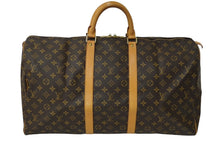 画像をギャラリービューアに読み込む, LOUIS VUITTON ルイヴィトン キーポル 55 ボストンバッグ モノグラムキャンバス M41424 ブラウン 美品 中古 61987