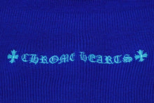 画像をギャラリービューアに読み込む, 新品未使用 CHROME HEARTS クロムハーツ ニットキャップ CHクロス サイズONE SIZE/23cm アクリル ブルー 刺繍 ロゴ 中古 61992