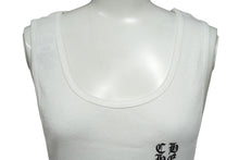 Load image into Gallery viewer, 新品未使用 CHROME HEARTS クロムハーツ タンクトップ ノースリーブ サイズL ホワイト コットン プリント ロゴ 中古 61995