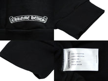 Load image into Gallery viewer, 新品未使用 CHROME HEARTS クロムハーツ ネックロゴクルーネックスウェットシャツ トレーナー 袖ロゴプリント ブラック 中古 62000