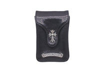 Load image into Gallery viewer, CHROME HEARTS クロムハーツ BLT ポーチ シガレットケース タバコケース CHクロス シルバー925 レザー ブラック 良品 中古 62023