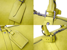 画像をギャラリービューアに読み込む, LOUIS VUITTON ルイヴィトン キーポルバンドリエール45 ボストンバッグ ダミエアンフィニ ライムイエロー N41244 良品 中古 62026