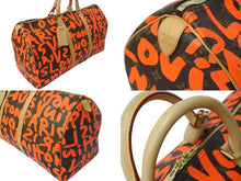 画像をギャラリービューアに読み込む, 新品同様 LOUIS VUITTON ルイヴィトン モノグラム グラフィティ キーポル50 ボストン スプラウス オレンジ M93699 中古 62029