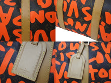 画像をギャラリービューアに読み込む, 新品同様 LOUIS VUITTON ルイヴィトン モノグラム グラフィティ キーポル50 ボストン スプラウス オレンジ M93699 中古 62029
