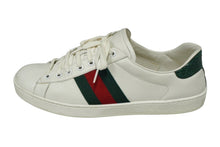 Load image into Gallery viewer, GUCCI グッチ エース スニーカー 386750 A38D0 9072 ９1/2 レザー ホワイト グリーン レッド 良品 中古 62040