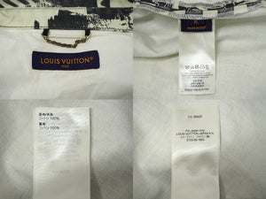 LOUIS VUITTON ルイヴィトン ショートスリーブデニムシャツ RM231 X48 HOS73W コットン ホワイト ゴールド金具 良品 中古 62049