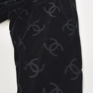 CHANEL シャネル ジャケット カーディガン ヴィンテージ ココマーク ココボタン ベロア ブラック シルバー金具 40 良品 中古 4c061493