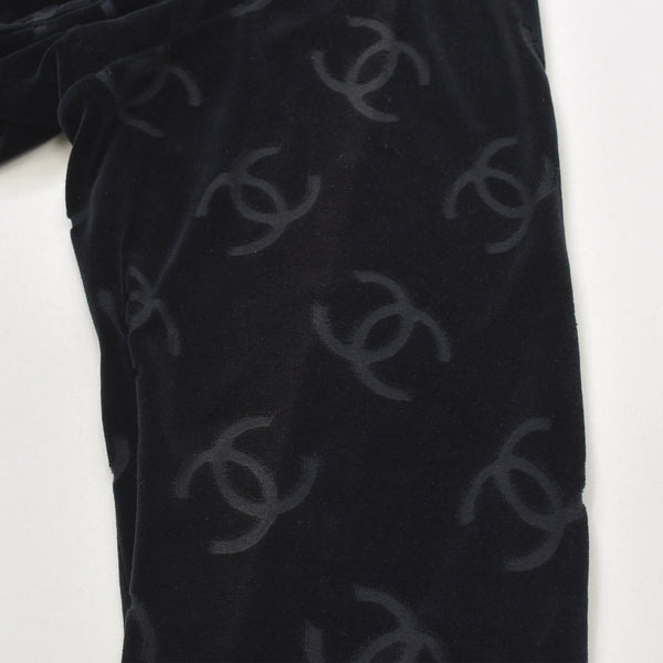 CHANEL シャネル ジャケット カーディガン ヴィンテージ ココマーク ココボタン ベロア ブラック シルバー金具 40 良品 中古 4c061493