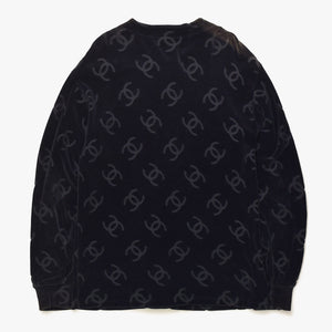 CHANEL シャネル ジャケット カーディガン ヴィンテージ ココマーク ココボタン ベロア ブラック シルバー金具 40 良品 中古 4c061493