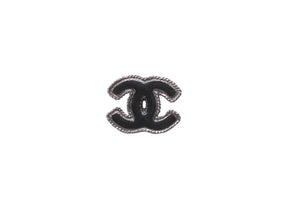 CHANEL シャネル ピアス ココマーク B13S刻印 ブラック シルバー メタル イタリア製 アクセサリー ジュエリー 美品 中古 62064