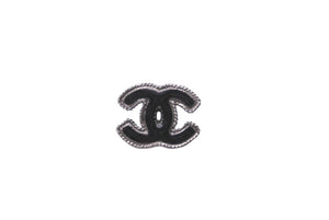 CHANEL シャネル ピアス ココマーク B13S刻印 ブラック シルバー メタル イタリア製 アクセサリー ジュエリー 美品 中古 62064