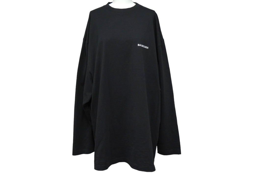 BALENCIAGA バレンシアガ DEFILE ロゴ プリント 長袖Ｔシャツ ブラック オーバーサイズ 641667 サイズXXS 中古 62066