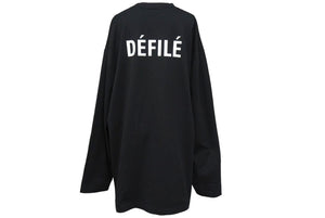 BALENCIAGA バレンシアガ DEFILE ロゴ プリント 長袖Ｔシャツ ブラック オーバーサイズ 641667 サイズXXS 中古 62066